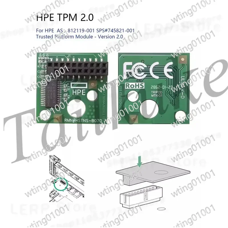for HP TPM 2.0 Security Chip Module Compatible with Part Numbers 812119-001 and 745821-001 Enhanced Data Protection Firmware