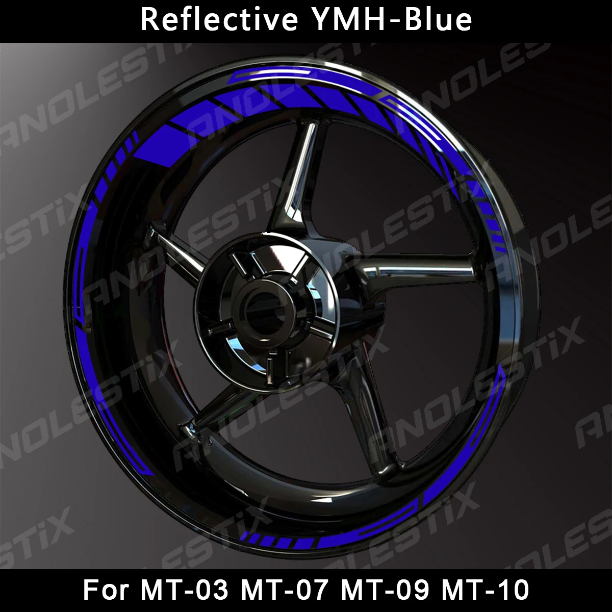 AnoleStix Reflective Motorcycle Wheel Sticker Hub Decal Rim Stripe Tape For YAMAHA MT03 MT07 MT09 MT10