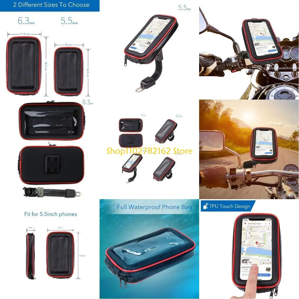 

547B Universal Motorcycle Holder for Handlebars Riding Phone for Case Riding Phone Holder Waterproof