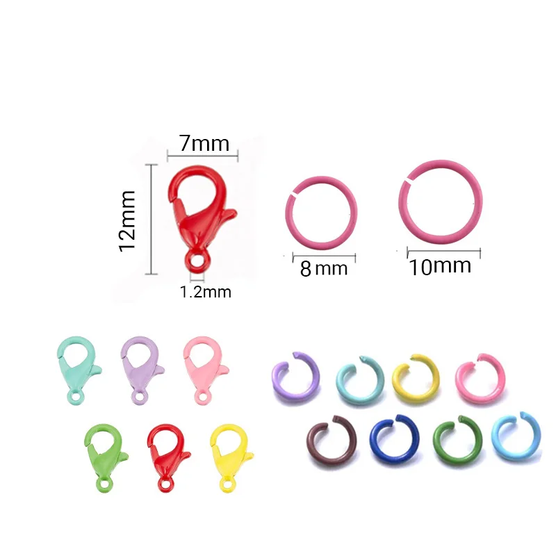 50/100pcs Open Jumping Ring Set Lobster Buckle Necklace Pendant Bag Pendant Connector Jewelry Making Materials