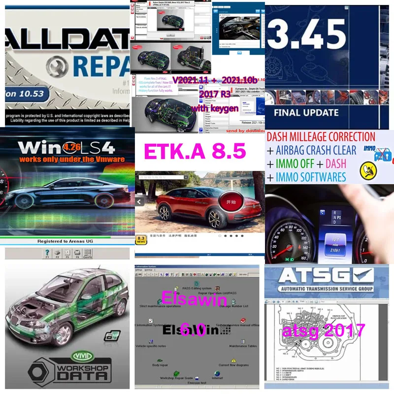 2024 Hot Alldata Auto Repair Software all data 10.53 +AutocomS+Delphi car repair+ELSAWin 6.0+ETKA  8.3+ATSG 2017+Vivid 2018.1