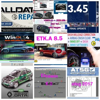 2024 hot Alldata auto repair software all data 10.53 + AutocomS + Delphi car repair + ELSAWin 6.0 + ETKA 8.3 + ATSG 2017 + vivid 2018.1