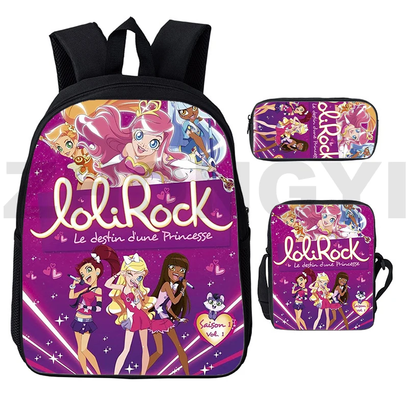 

3D Anime Mochila Lolirock Backpacks Sets for School Teenagers Girls Lolirock Schoolbags 12/16 Inch Cute Bag Children Back Packs