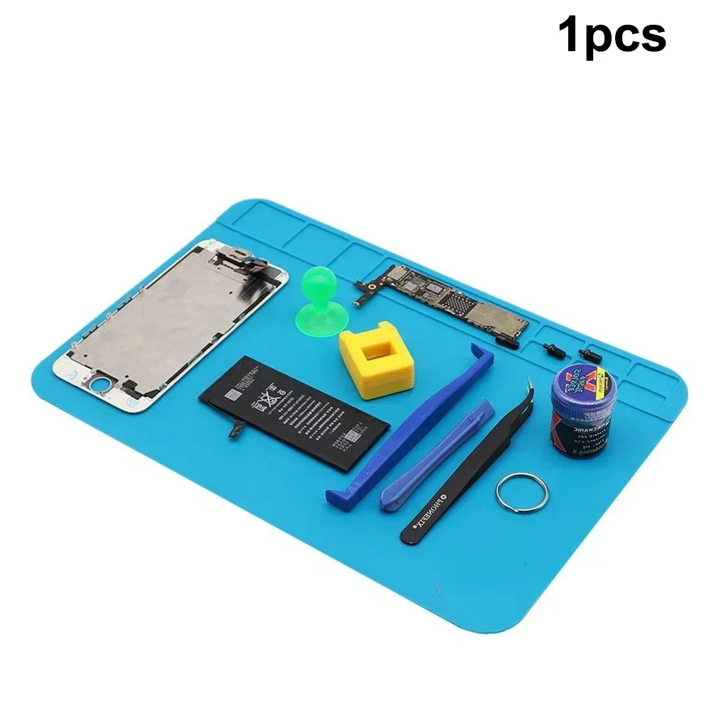 Imagem -04 - Almofada de Isolamento Térmico Anti-estático Tapete de Mesa de Solda Resistente ao Calor Estação de Solda de Silicone Reparação Mesa de Trabalho de Soldagem 30x20cm