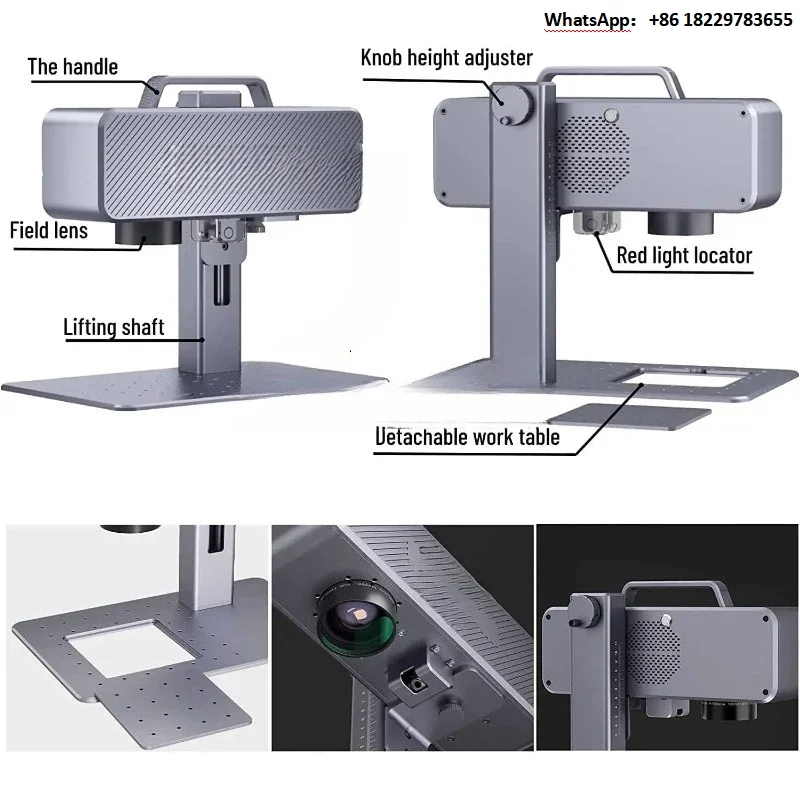 M4 Desktop Infrared Fiber Laser Marking Machine 12000mm/s High Speed 70×70mm for Metal Plastic Leather