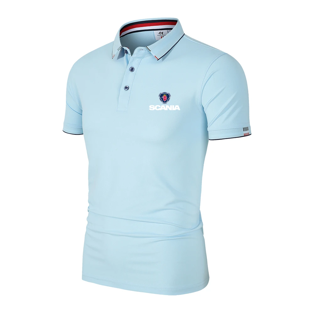 Polo con logotipo de camión para hombre, camiseta de Golf, moda urbana, negocios, Color sólido, ajustada, verano, 2024