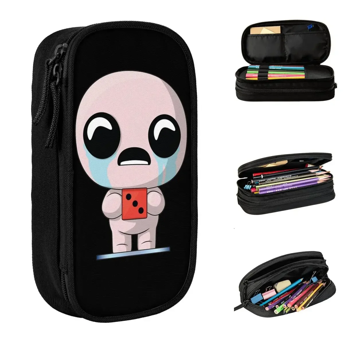 

The Binding Of Isaac Blue Pencil Cases Pen Box Bags Kids Big Capacity Office Zipper Pencil Pouch