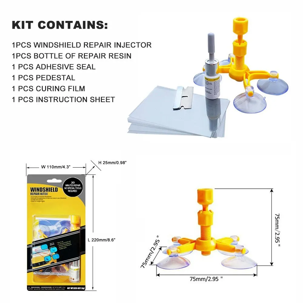 Windshield Repair Kits DIY Car Window Repair Tools Glass Scratch Crack Restore