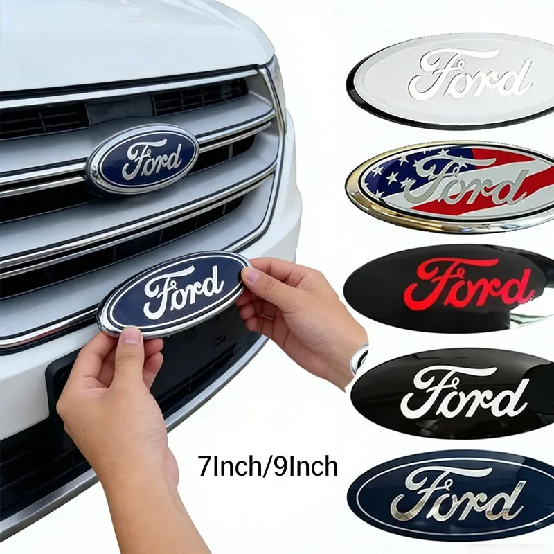 

7/9 Inch ABS Car Body Front Rear Logo Emblem Stickers For Ford Edge Mondeo Kuga Ecosport Fiesta Focus Escape Ranger Fusion