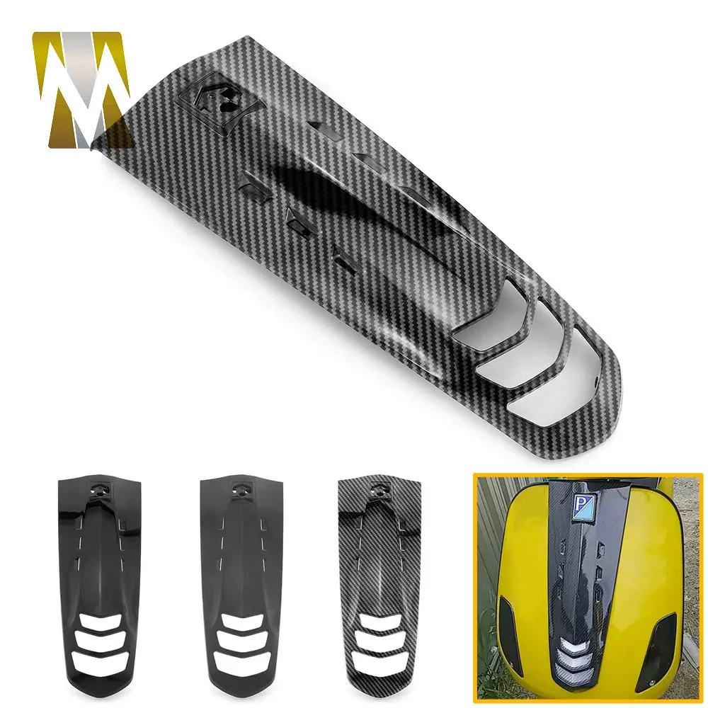 Motorcycle Front Belt Horn Cover Fairing Accessories ABS Carbon Fiber Pattern Parts For Vespa S125 S 125 2023 2024