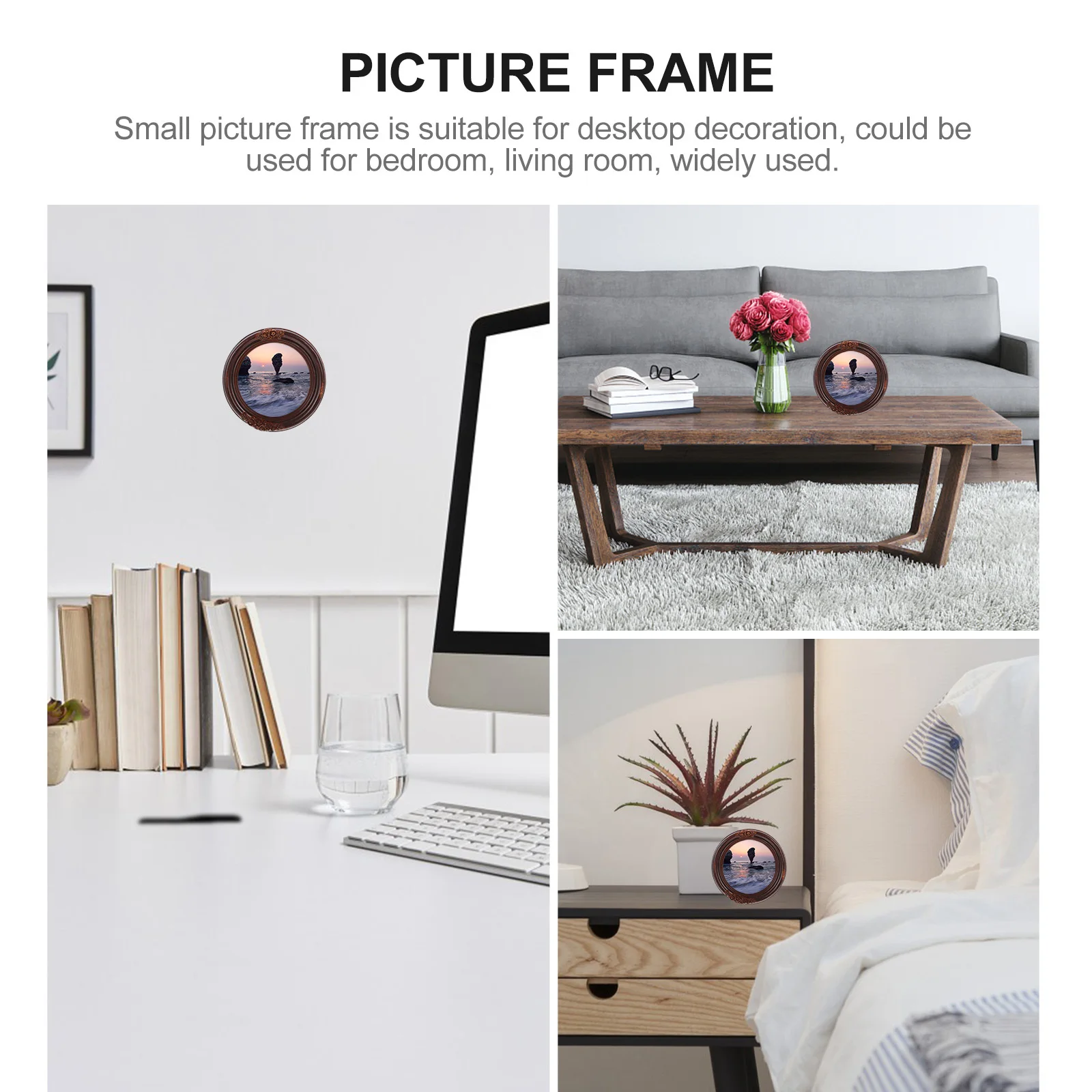 

Style Resin Picture Frame Wall Mountable Tabletop Photo Display for Living Room Bedroom Desk Decor Elegant Vintage Frame