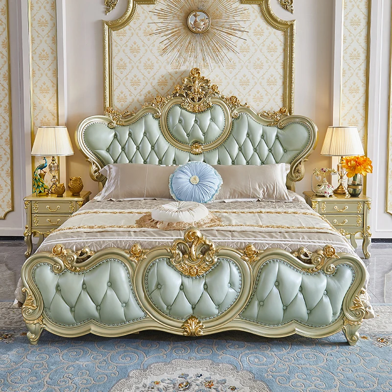 

European Confortable Bed Unique Design Wedding Apartment Twin Bed Frame Luxury Lazy Aesthetics Cama De Casal Theacter Furniture