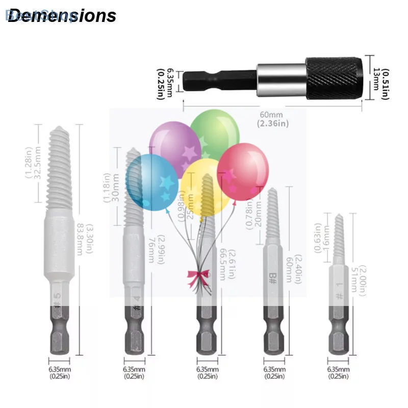 

5/6 шт., набор для извлечения сломанных болтов, электрический инструмент для снятия винтов с центральными сверлами для легкого набора инструментов для снятия резьбы