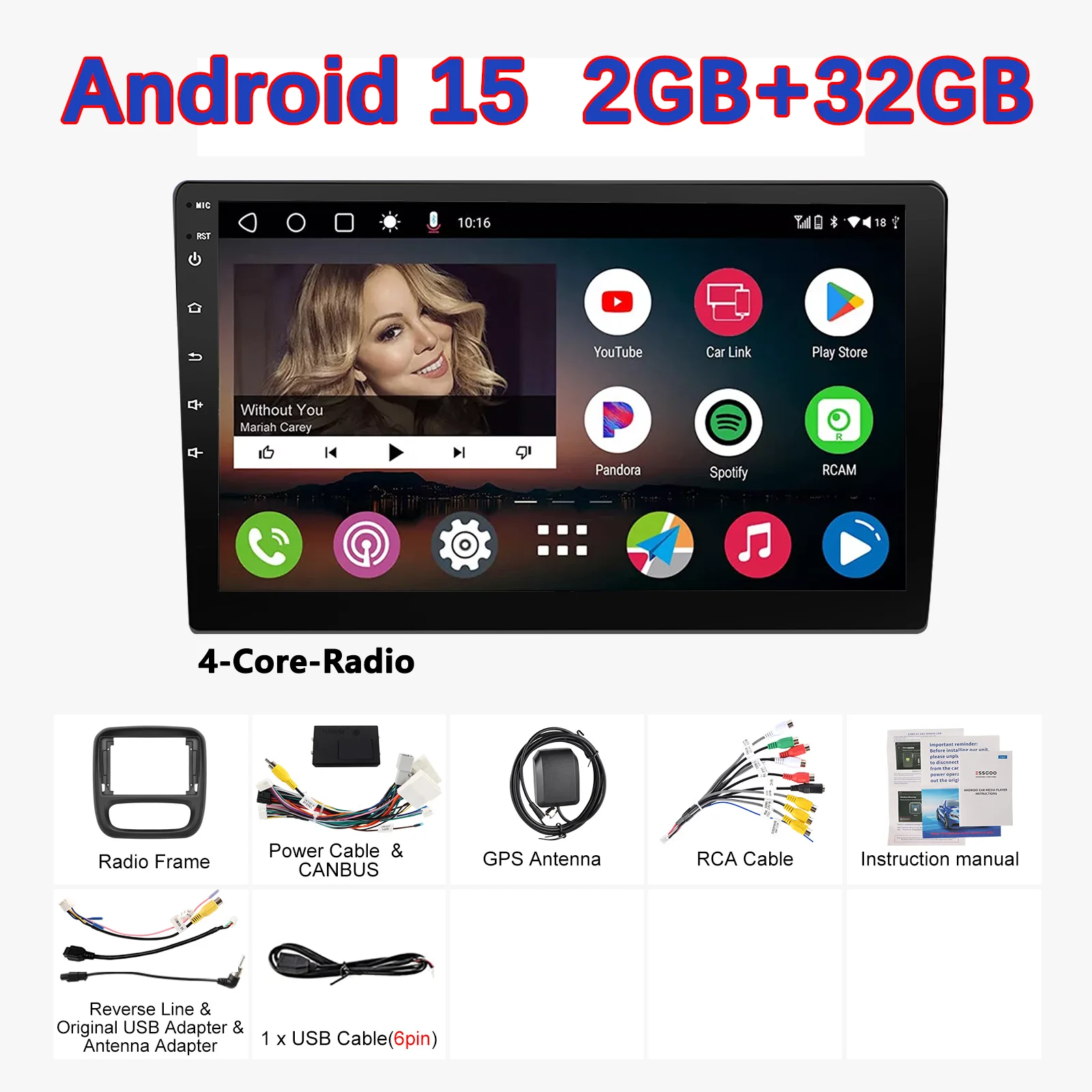 MOPECT autoradio voor Renault Trafic 3 2014-2021 Opel Vivaro B 2014-2018 CarPlay Android Auto Intelligente Systemen