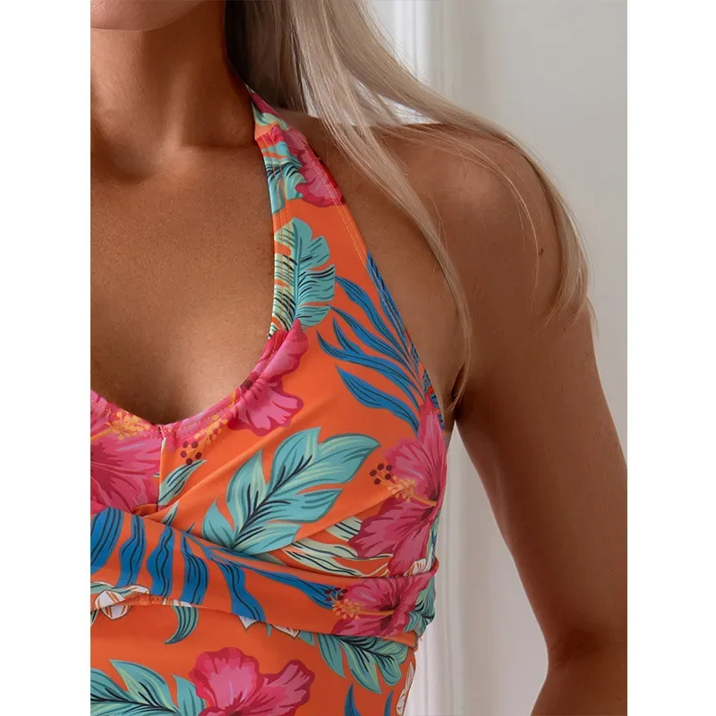 New Sexy Print Swimsuits Tankini Set Female Two-piece Swimwear Beach Swimming Wear Bathing Suits Pool Women's Swimming Suit 2025