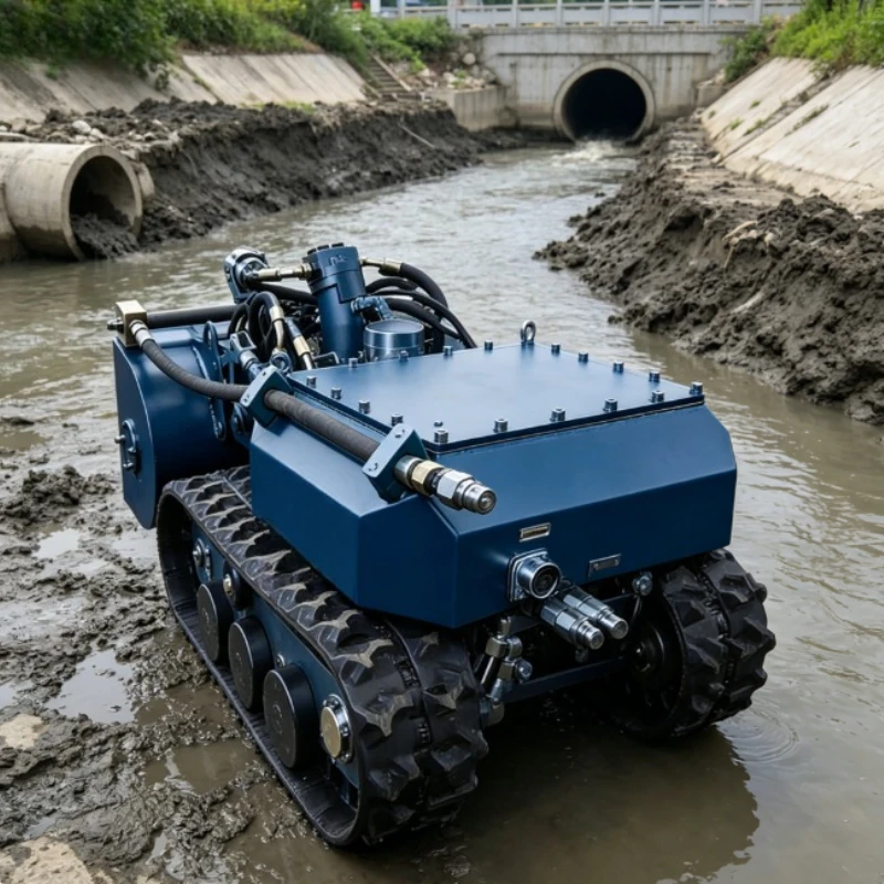 Mobile Submersible Crawler Dredging Robot High Efficiency Mud Suction Equipment for Intermittent River Lake Desilting
