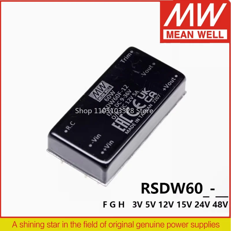 

MEAN WELL 60W 2"x1" Package Reliable Railway DC-DC Converter RSDW60F-12 RDDW60F-15 RSDW60H-24 RSDW60H-12 RSDW60G-24 RSDW60G-12