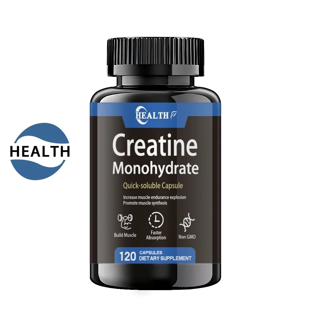 Cápsulas de monohidrato de creatina 120 quilates por servicio sin gluten sin GMO