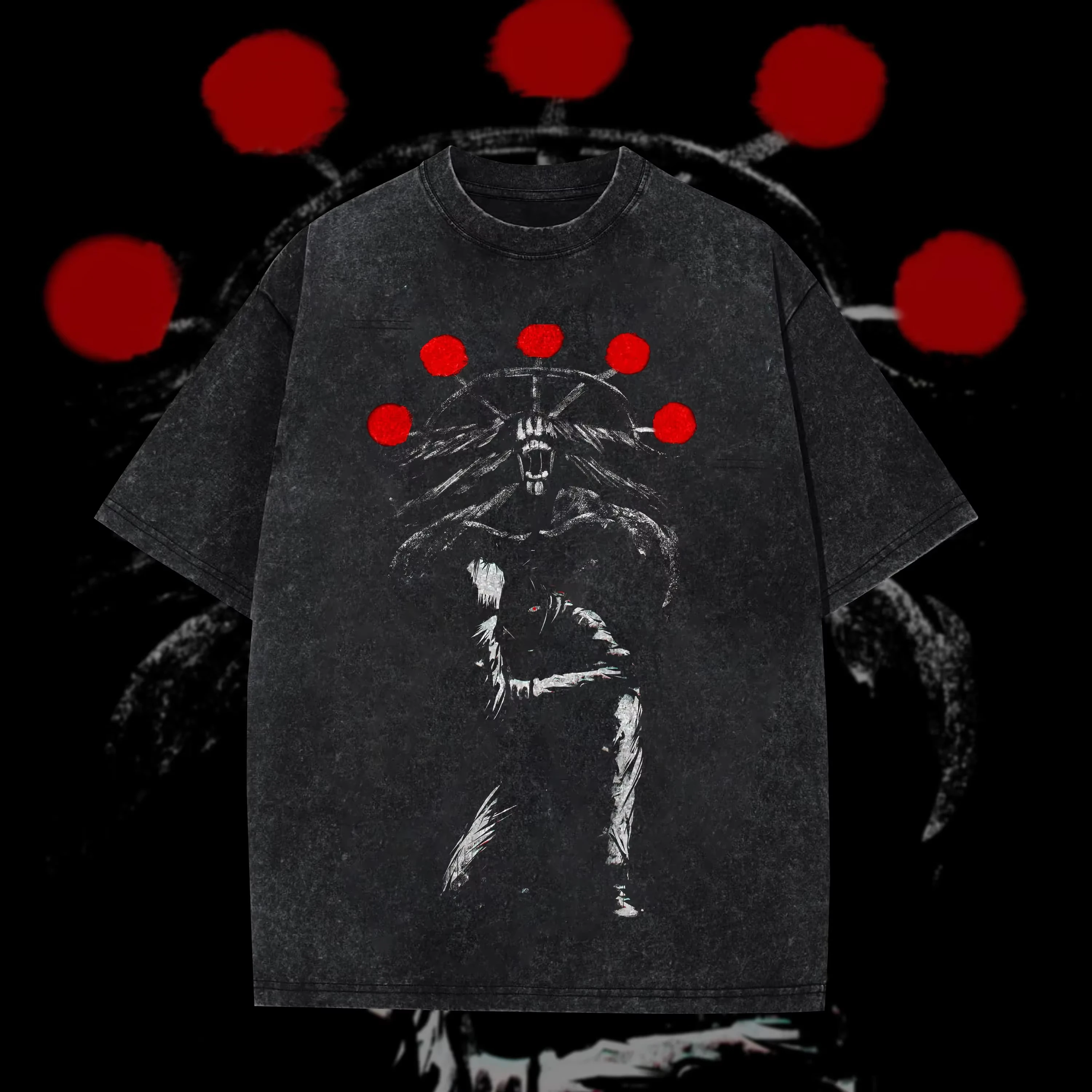 

Футболка Mahoraga Jujutsu Kaisen мужская винтажная с эффектом кислотной стирки, хлопковая, с графическим принтом «Восьмиручный меч Шикигами» (аниме)