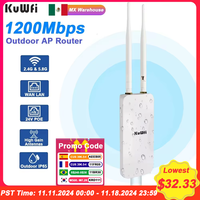 KuWFi 1200Mbps Dual Band AP Router Outdoor Waterproof 2.4G 5.8G WiFi Access Point Detachable Antennas 24V POE Cloud Management