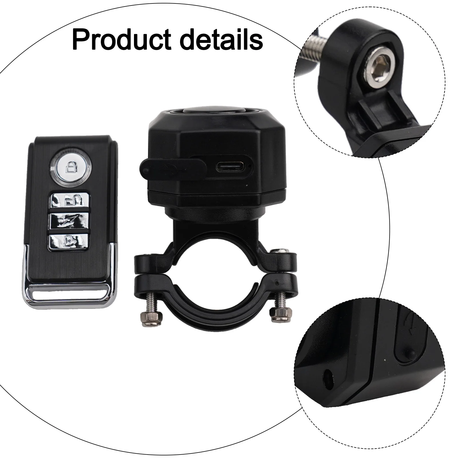 ثلاثية الأبعاد استشعار الإزاحة إنذار مركبة كهربية إنذار للتنقل الحضري USB C شحن IP65 مقاوم للماء والغبار ل Ebike