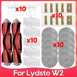 Compatible For ( Lydsto W2, Kyvol Cybovac S60, AICLE INS-200, inic iX10, TAMA All in ONE MAX ) Brush Filter Mop Dust Bag Part