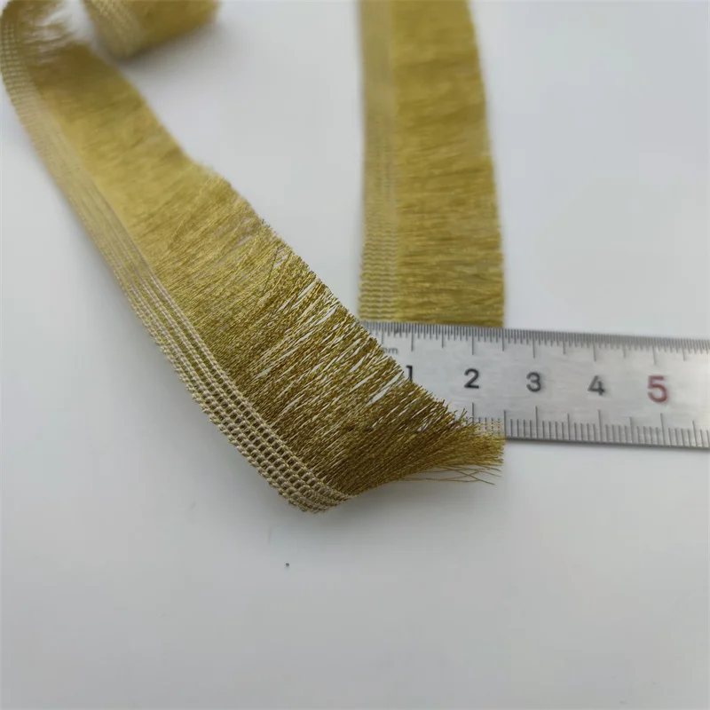 2.5cm Wide Gold Fringe Trim Lace Ribbon DIY Sewing Dress Garment Decoration Accessories