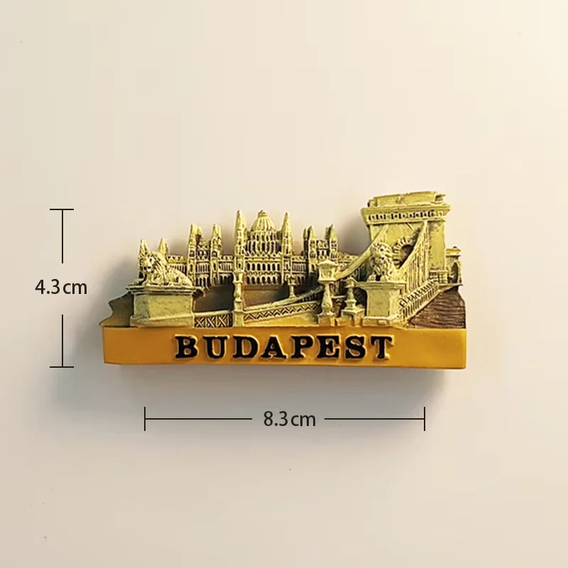 المجر، بودابست، جسر سلسلة، مجسم ثلاثي الأبعاد، هدايا تذكارية للسياحة، لوحة من الراتنج، ديكور منزلي، مغناطيس الثلاجة #4