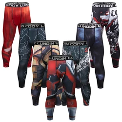 Cody Lundin Men Sublimation Compression BJJ Jiu Jitsu MAA Legging Anti-Shrink Training Tights Fitness Gym Jogging Exercise Pant