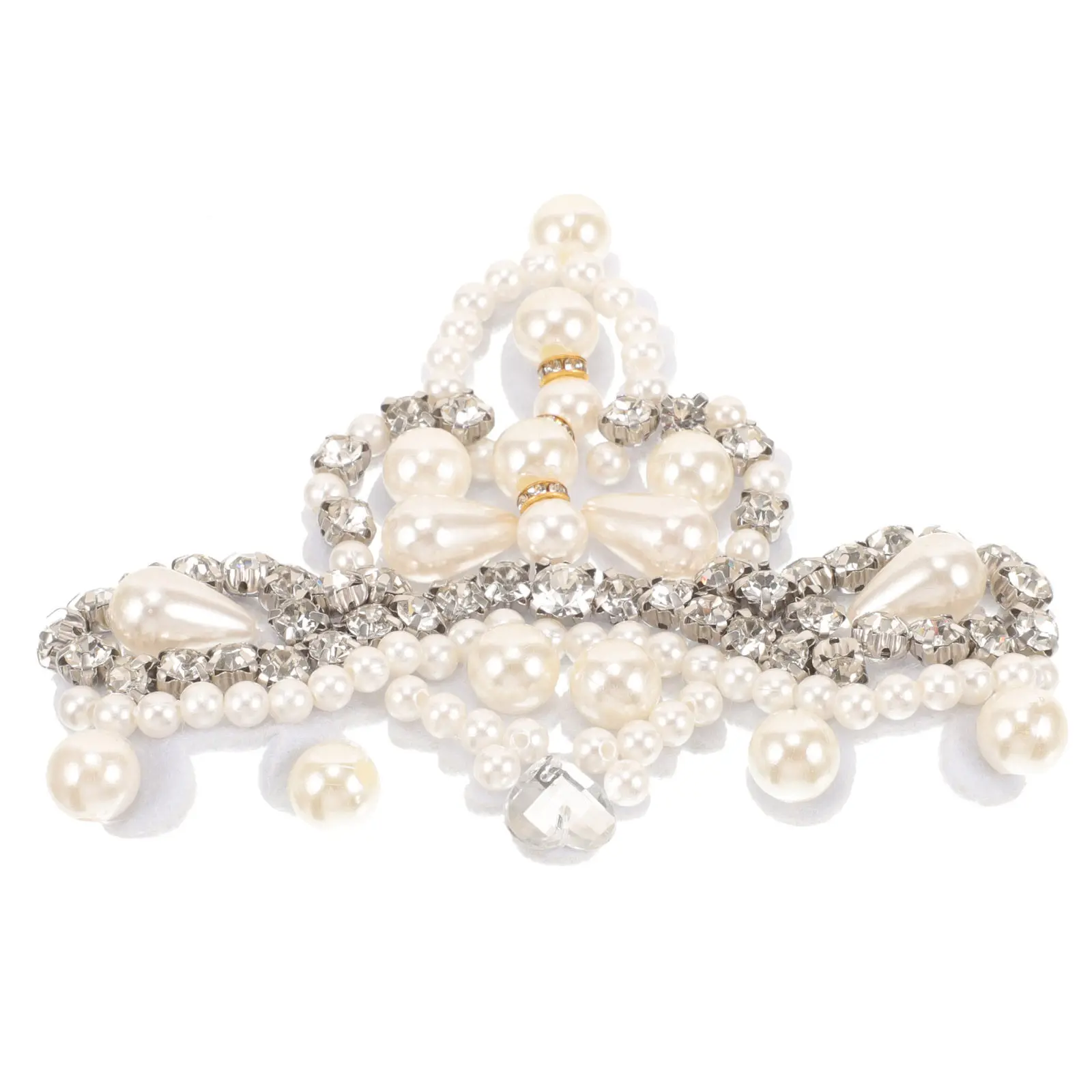 

Декоративная нашивка ручной работы с жемчугом и стразами в виде цветка, аппликация для ремонта одежды, курток, сумок, головных уборов, обуви, аксессуаров