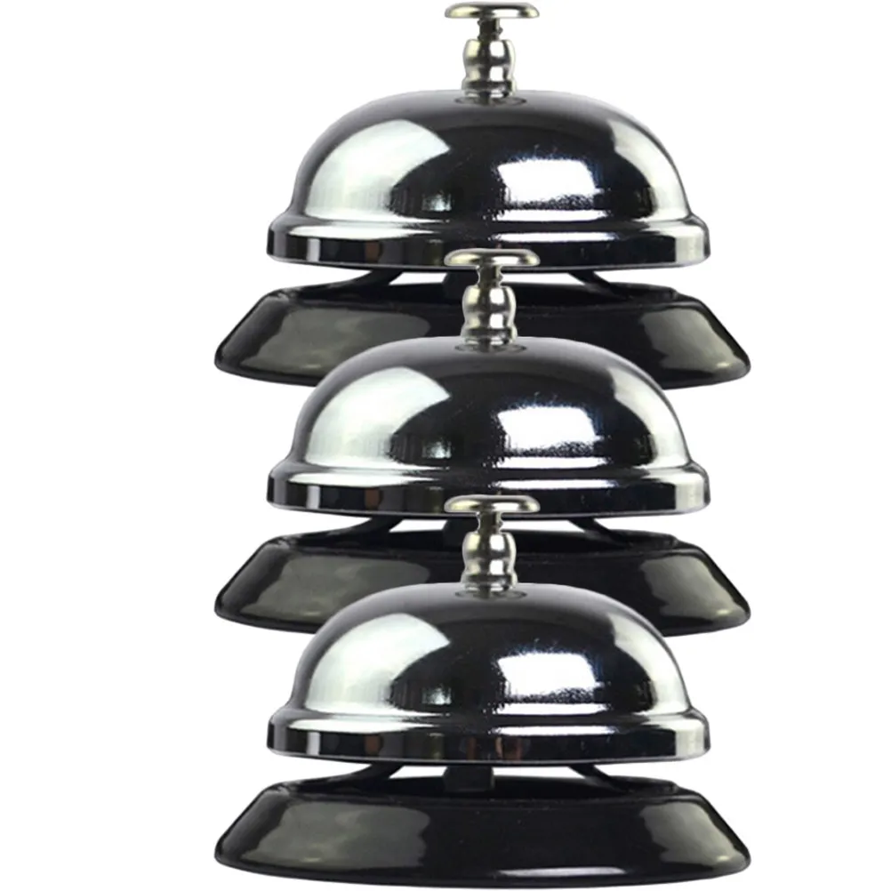3Pcs Sturdy Metal Dinner Bell Set Vintage Style Call Bell for Restaurant Hotel Bar Pantry Service Counter Guest Assistance Loud