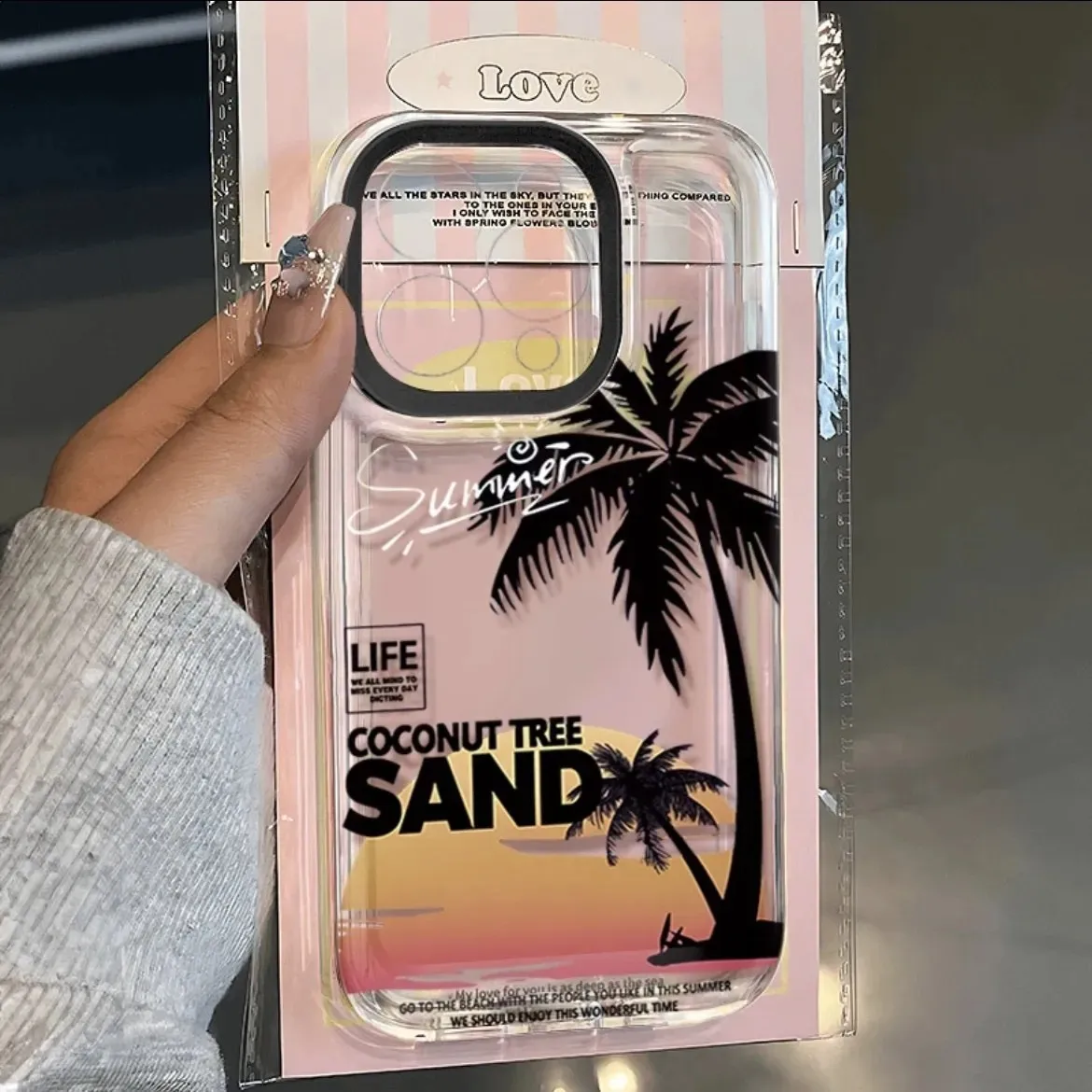 

Simplicity Coconut Tree IMD Clear Space Phone Case For Huawei P 30 50 Pro Lite Nova 5 6 7 9 7SE Pro 5G Transparent Cover