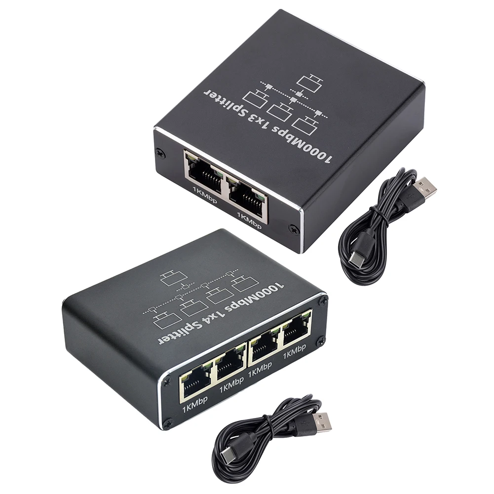 فاصل إيثرنت 1 إلى 3/4 1000 ميجابت في الثانية كابل الإنترنت الفاصل جيجابت RJ45 LAN تمديد الشبكة للكمبيوتر المحمول راوتر TV-Box