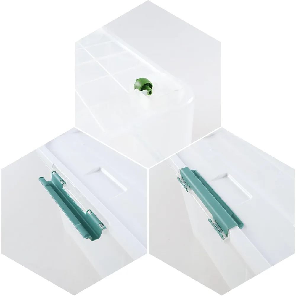 صناديق تخزين شفافة كبيرة سعة 85 لترًا مع عجلات، مجموعة حقائب اليد البلاستيكية