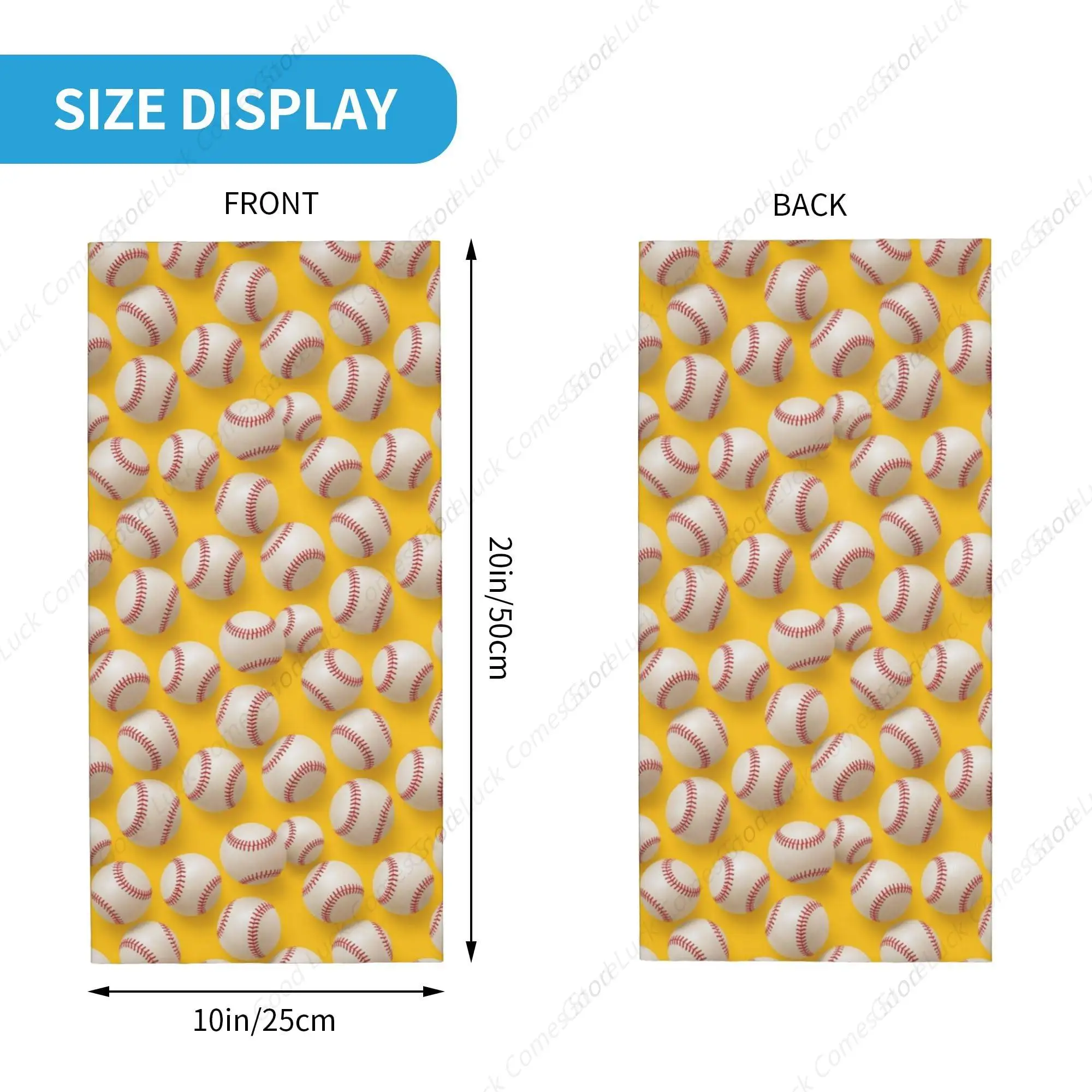 Yellow Softball Neck Gaiter Face Mask Men Women Bandana Rave Face Cover Scarf Mask Balaclava Headband Head Wrap Headwear view 2