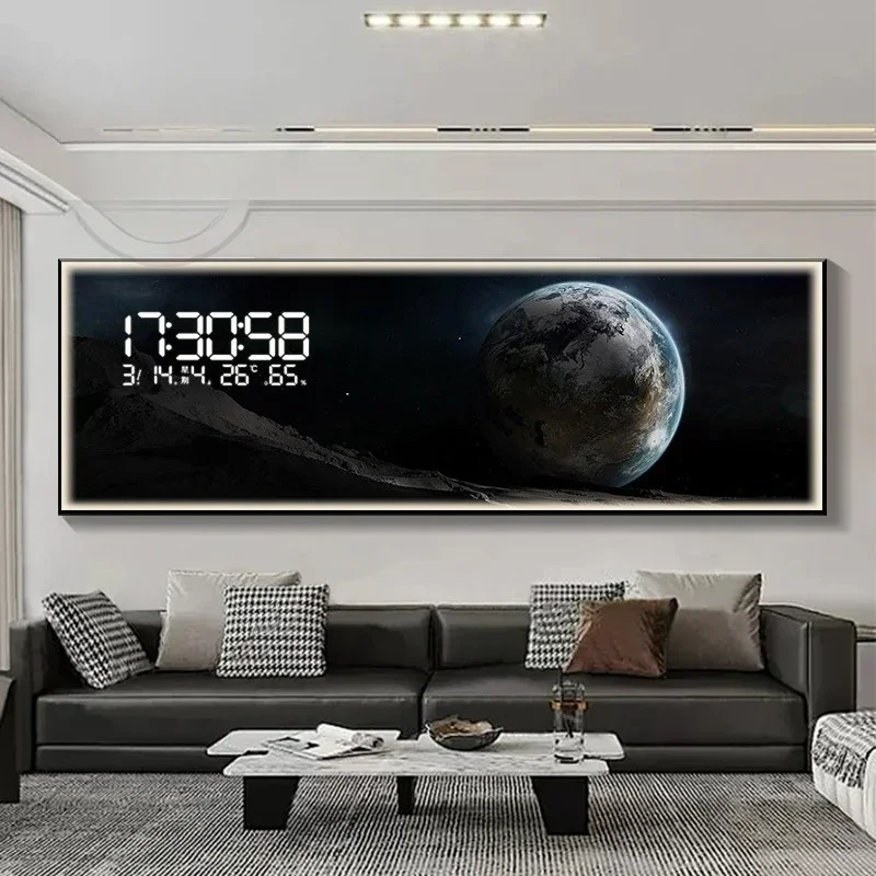 Art Big Size Wall Clock Aesthetic Led Design Creative Silent Wall Watch Restaurant Luxury Fashion Wanduhr Living Room Decoration