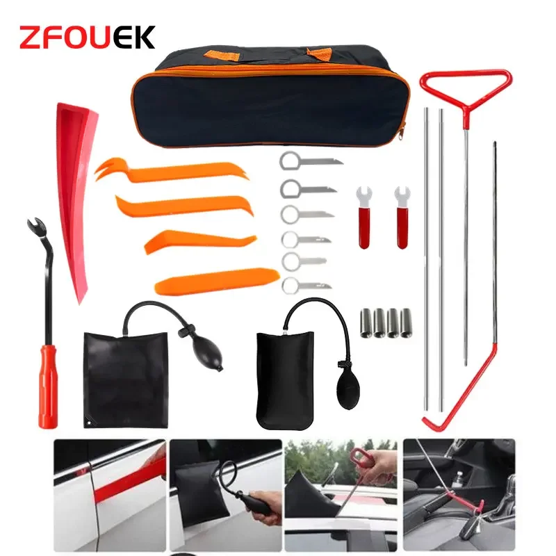 New Open Car Door Tool Kit Inflatable Air Pump Auto Window Door Open Fixing Gripper Tools Long Reach Kits