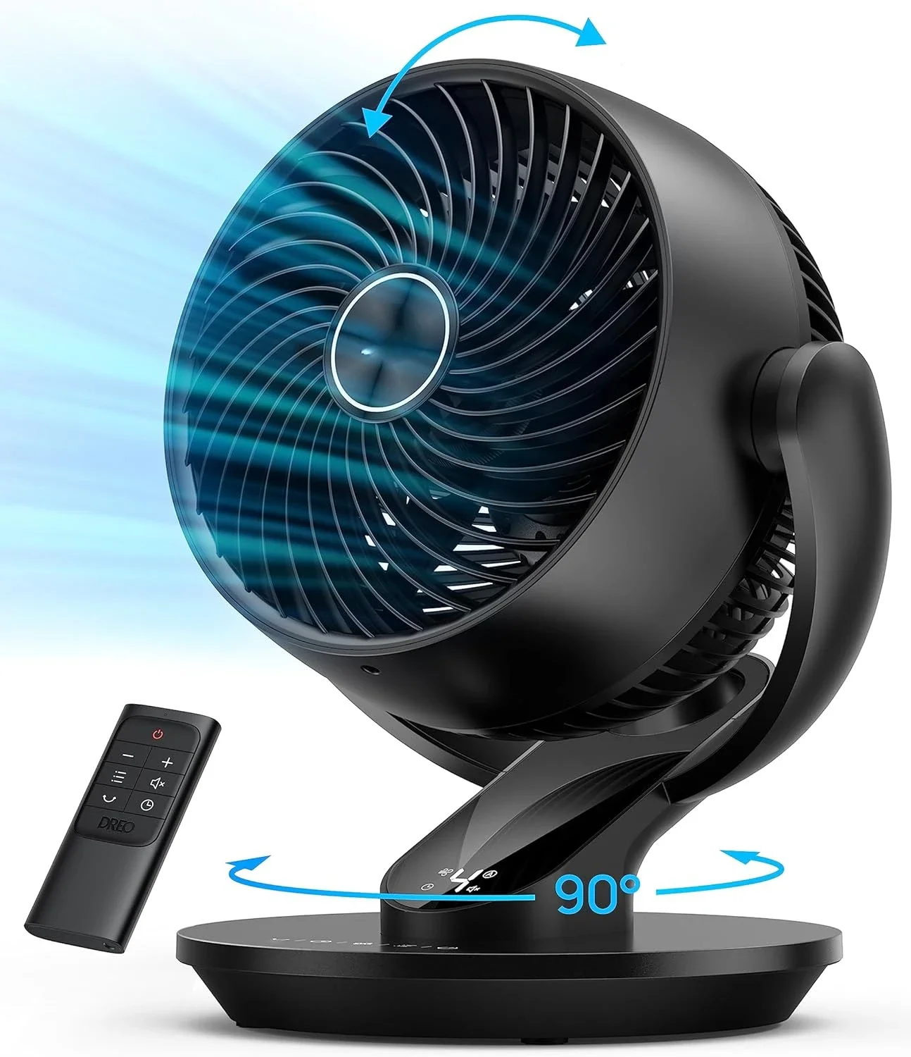 

Powerful 70ft Airflow Fan for Whole Room with Remote Control, Quiet 13 Inch Oscillating Table Fan, Bedroom Air Circulator Fan