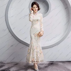 Party Women Dress Luxury China Style Elegant Banquet Long Qipao Oriental Female Wedding Slim Prom Cheongsam Gowns Vestido S-4XL