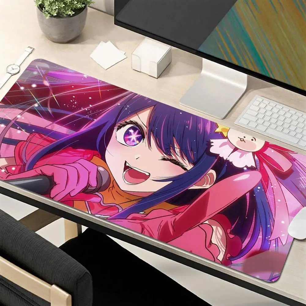 Oshi No Ko Hoshino Ai Gaming Mouse Pad Kawaii Girl Large Desk Pad Desk Mat Gamer Mouse Mat XL Mousepad For Laptop PC Accessories