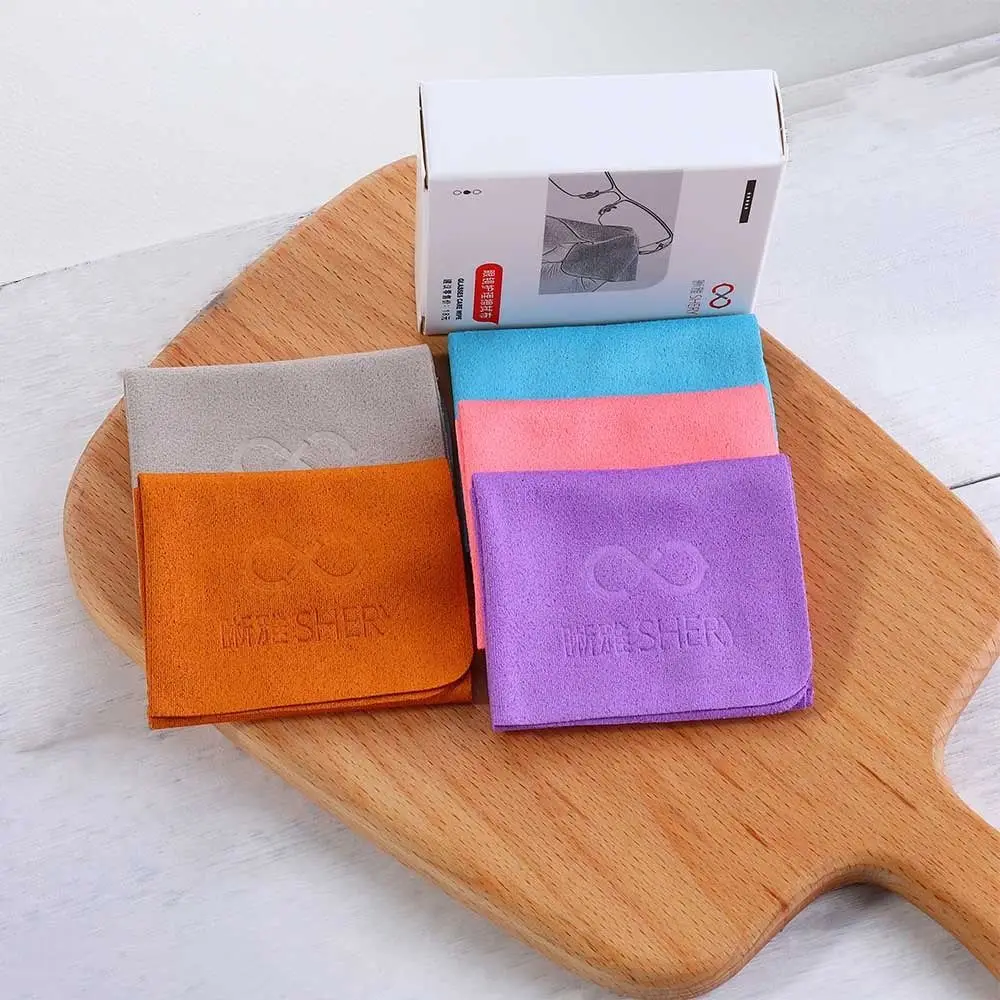 5pcs/lot Soft Suede Glasses Cloth Microfiber Solid Color Glasses Cleaner Lens Phone Screen Cleaning Wipes Camera