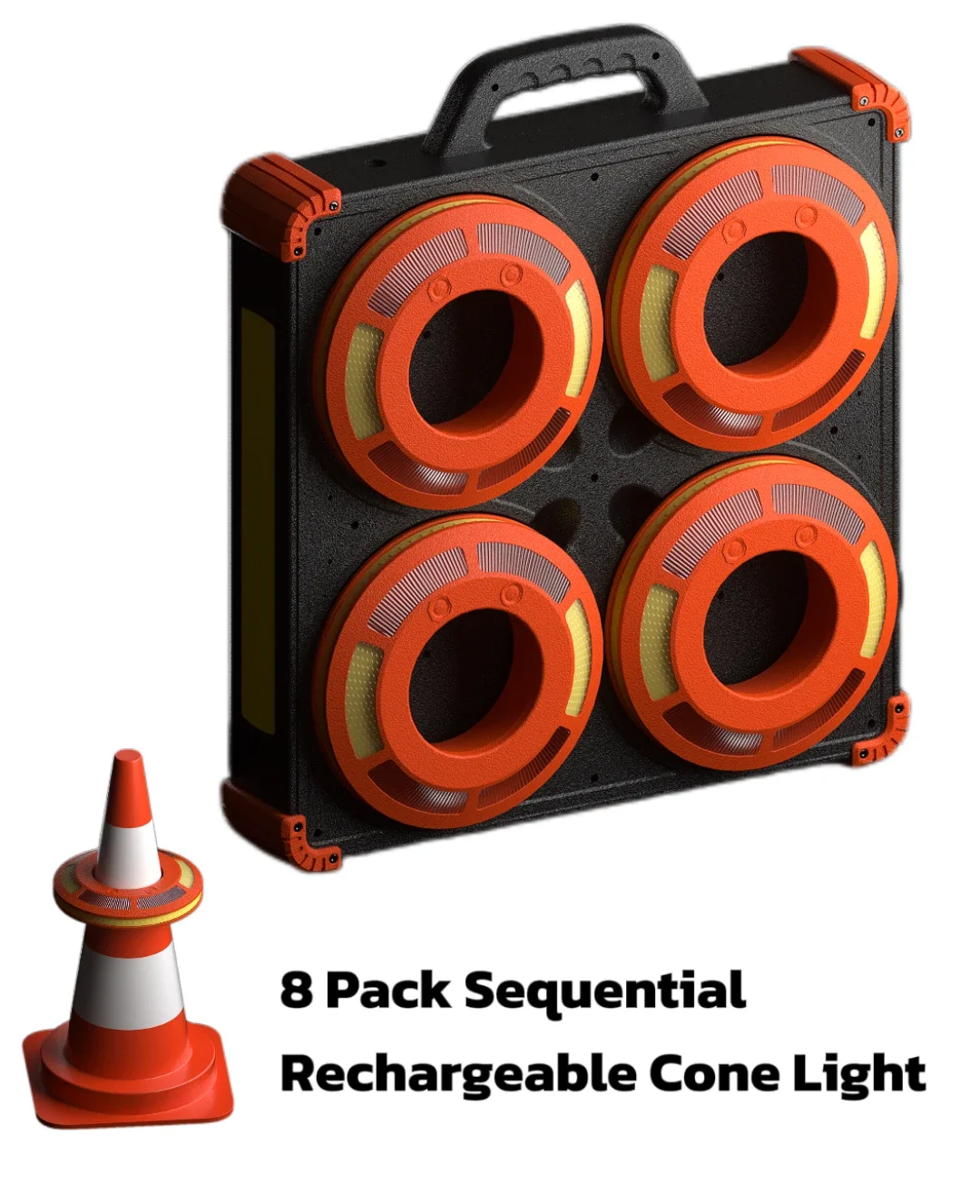 8 Pack Sequential Portable LED Road Cones Commander Light For Traffic Emergency Flashing Barricade Flare Beacon Light For Cone