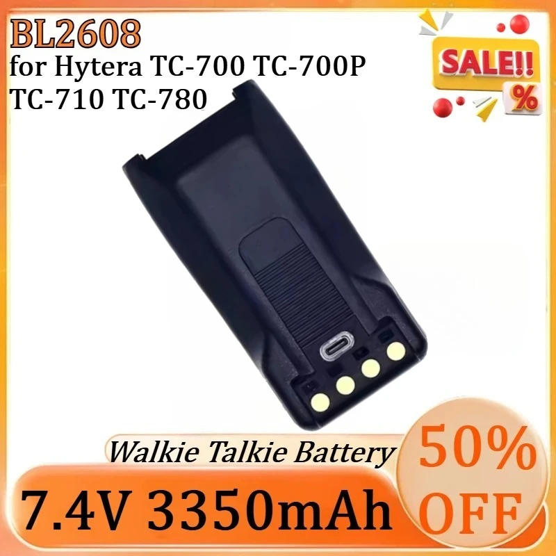 

For Hytera TC-700 TC-700P TC-710 TC-720 TC-780 BL1703 Two Way Radio New 3350mAh BL2608 Type-C USB Rechargeable LI-ION Battery