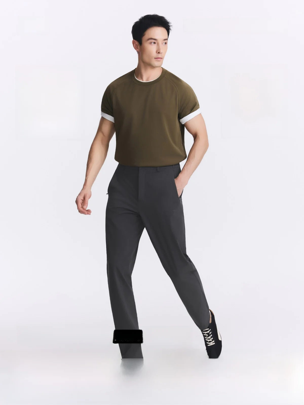 

Мужские спортивные брюки Banana Leaf с прямым кроем, эластичные, повседневные, свободные, модные, в городском стиле