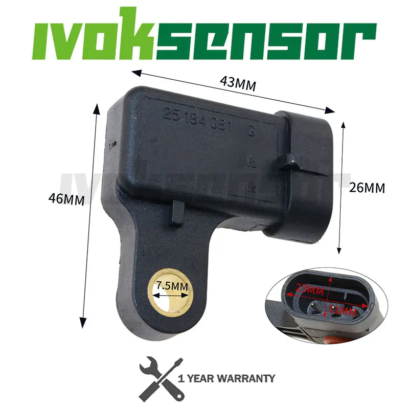 OE # 96276354 25184081 96482570 96333468 New 1Bar MAP Sensor 96330547 For Chevy Aveo 1.4L 1.6L 16V Daewoo Matiz KALOS 2.0 16V