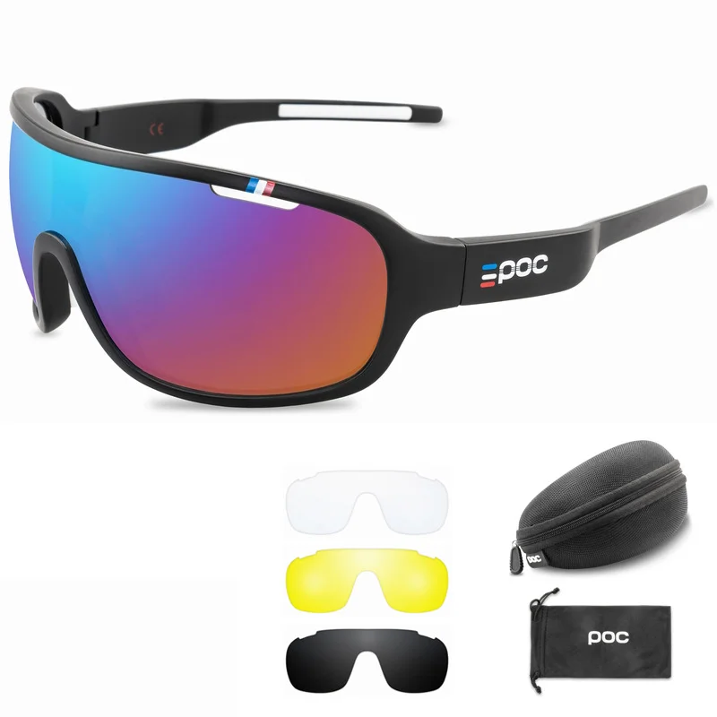 EPOC New Cycling Outdoor Athletic Glasses 4 Lens Bicycle Goggles Mountaineering Goggles