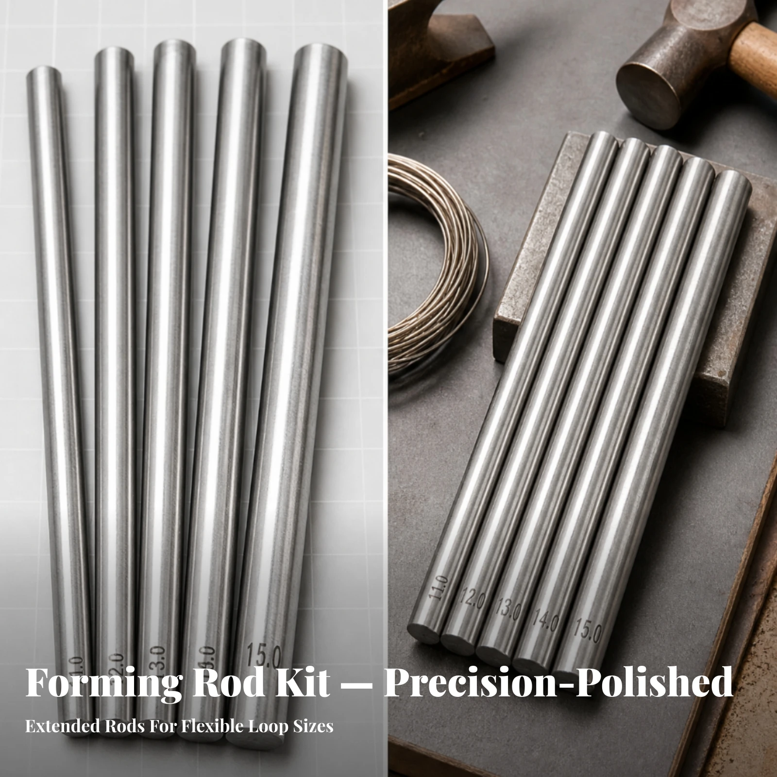 5 Pieces Wire-Winding Rod Set Rust-Resistant Wire-Winding Rod Set with Safe Storage Case Jewelry-Making Tool Long-Lasting