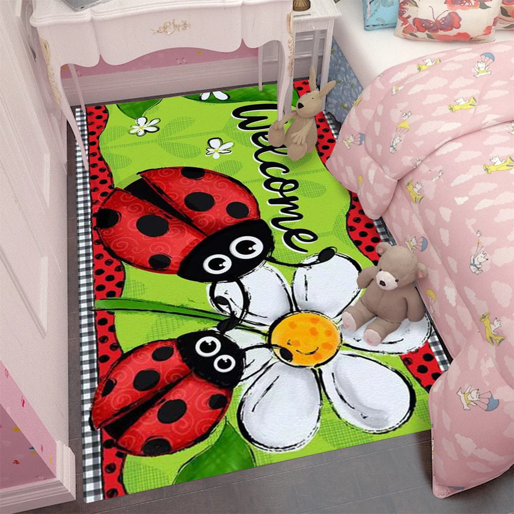 Colorful  s' Floral Welcome Carpet Non Slip For Bedroom Living Room Kitchen Coffee Table floor Mat