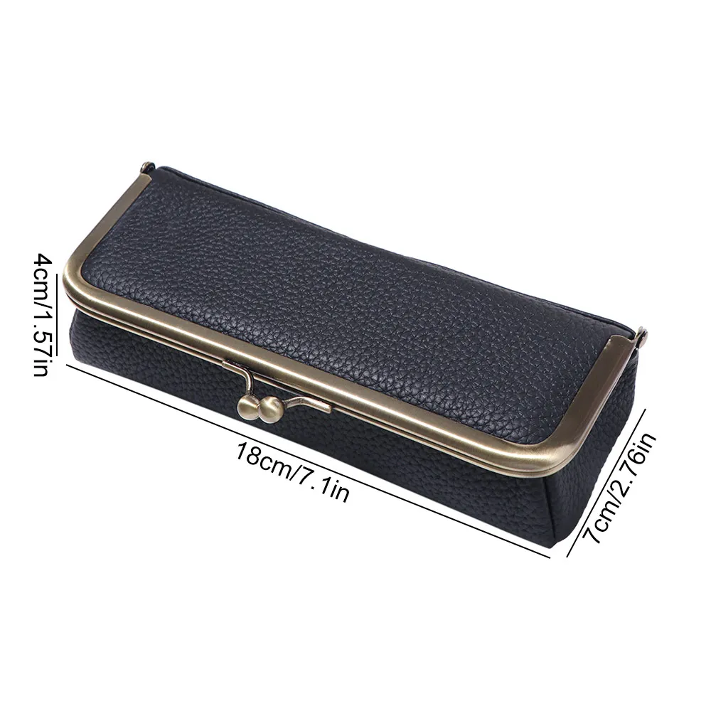 Genuine Leather Glasses Boxes Holder Automatic Closing Multifunctional Eyewear Organizer Luxury Spacious Eyebrow Pencil Case