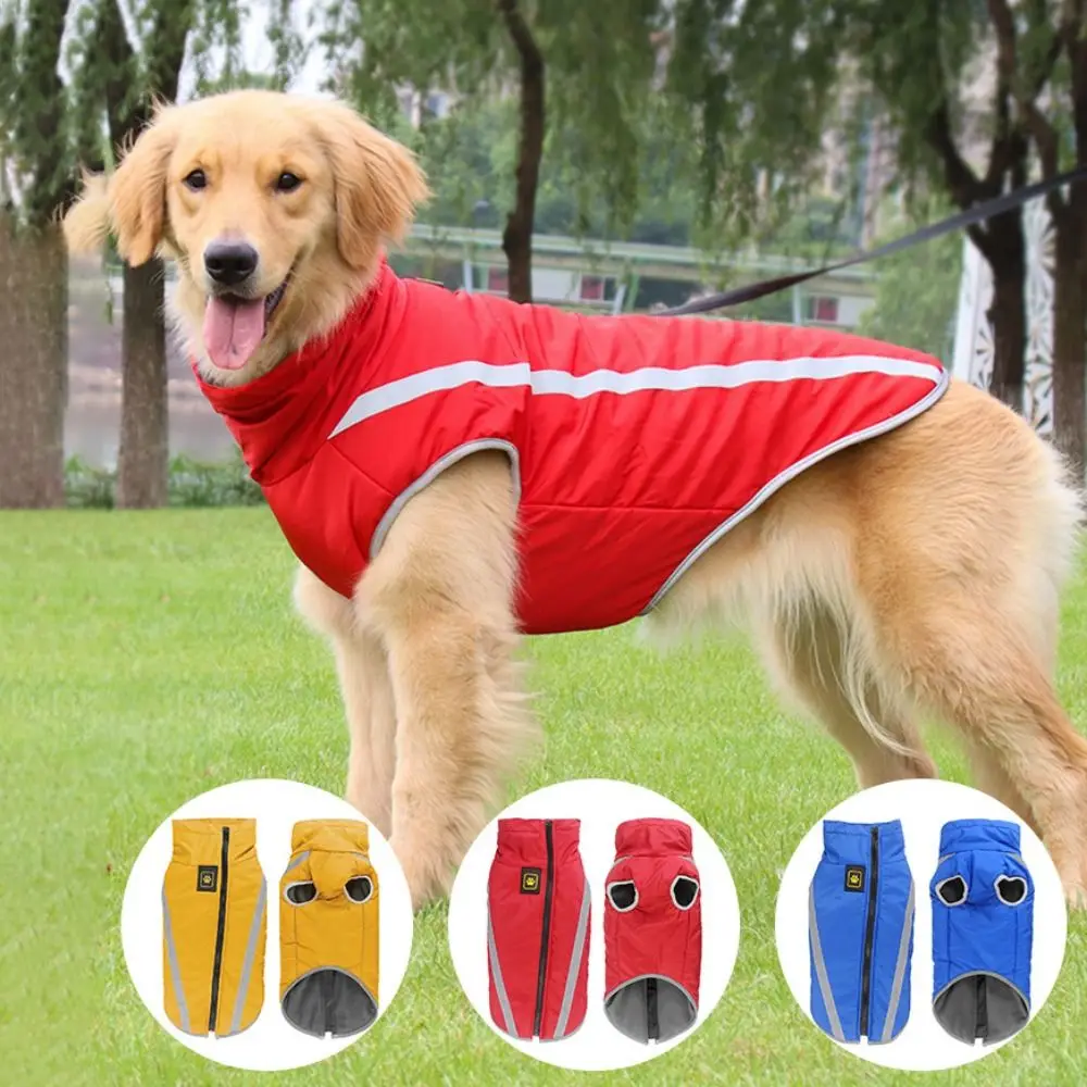 

Windbreak Outdoor Dog Charge Coat Reflective Waterproof Dogs Windbreaker Coat Thickened Polyester/Cotton Waterproof Dog Jacket